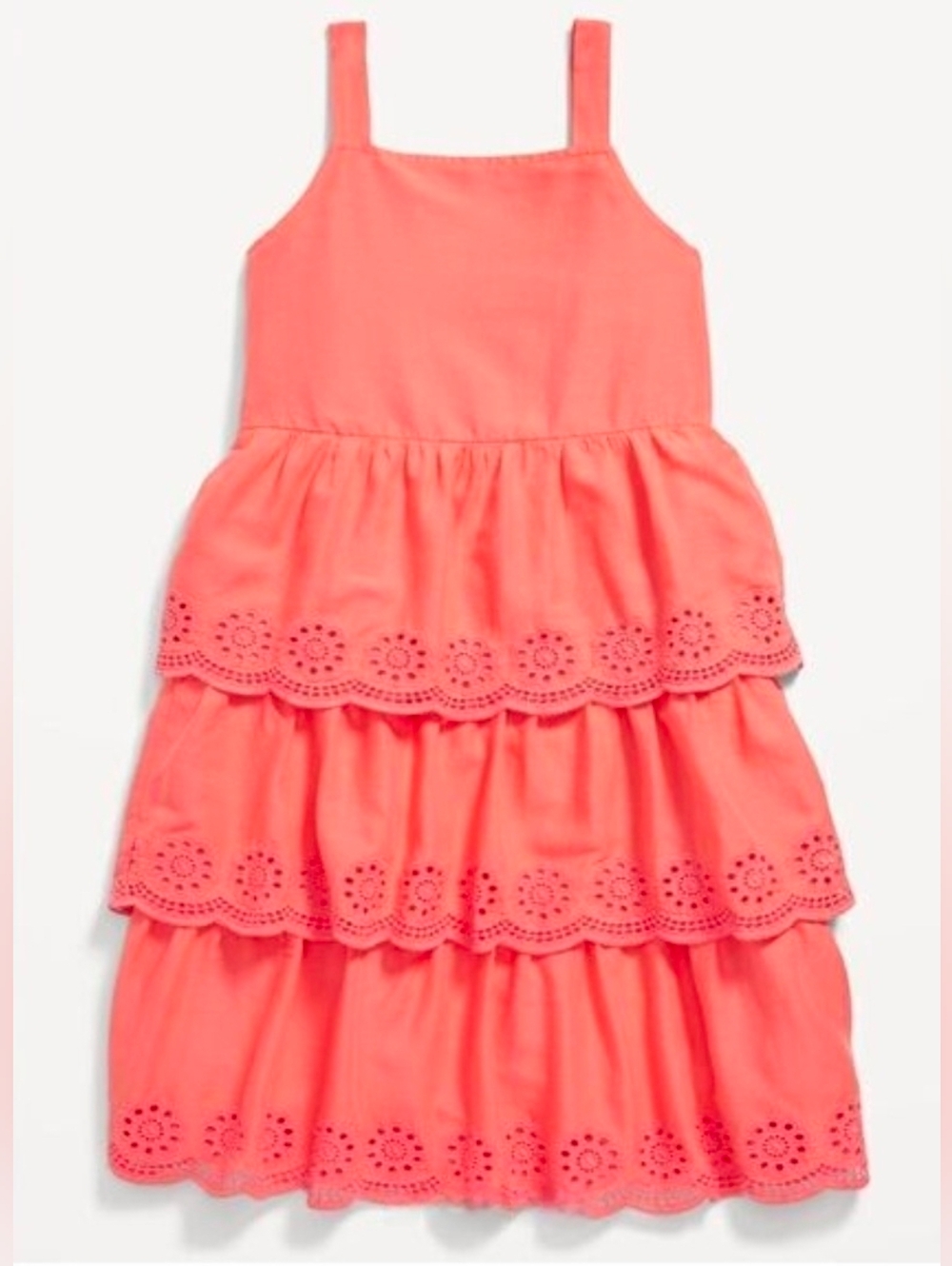 Old Navy Coral Tiered Eyelet Sundress for Girls